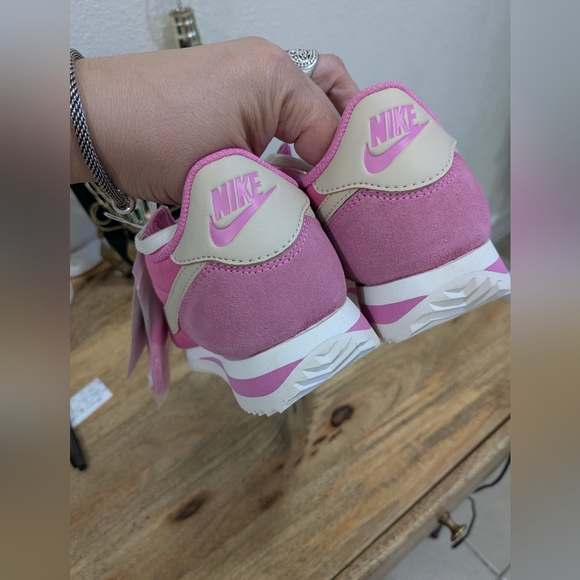 Nike Women’s Pink & Grey Cortez-Style Sneakers - Picture 8 of 13